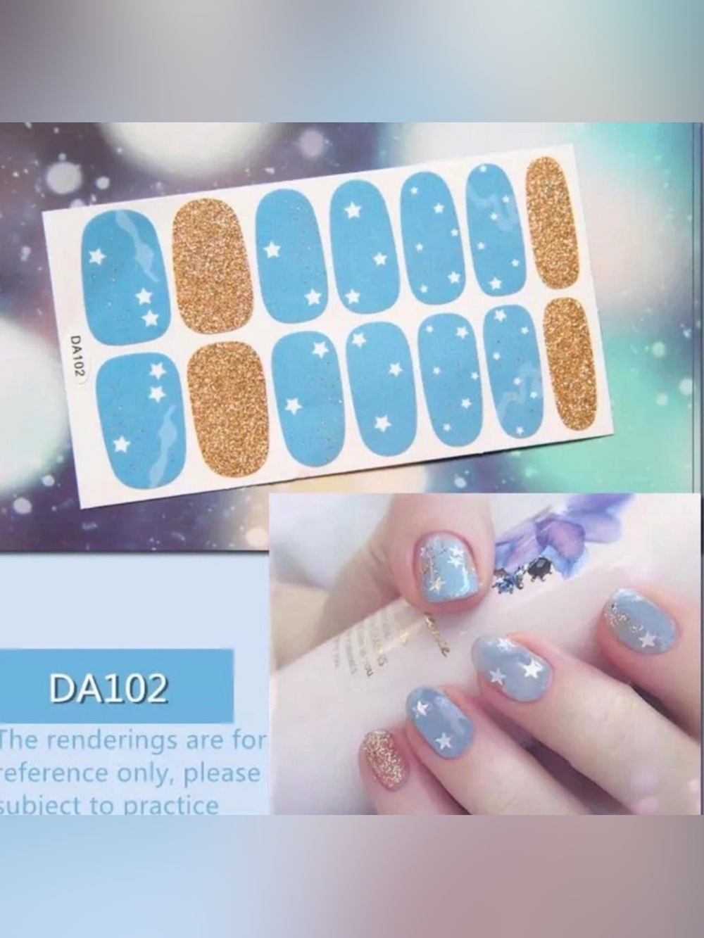 $2 Blue and Gold Star Nail Wraps $2 WITH ANY $10 ORDER OR MORE
